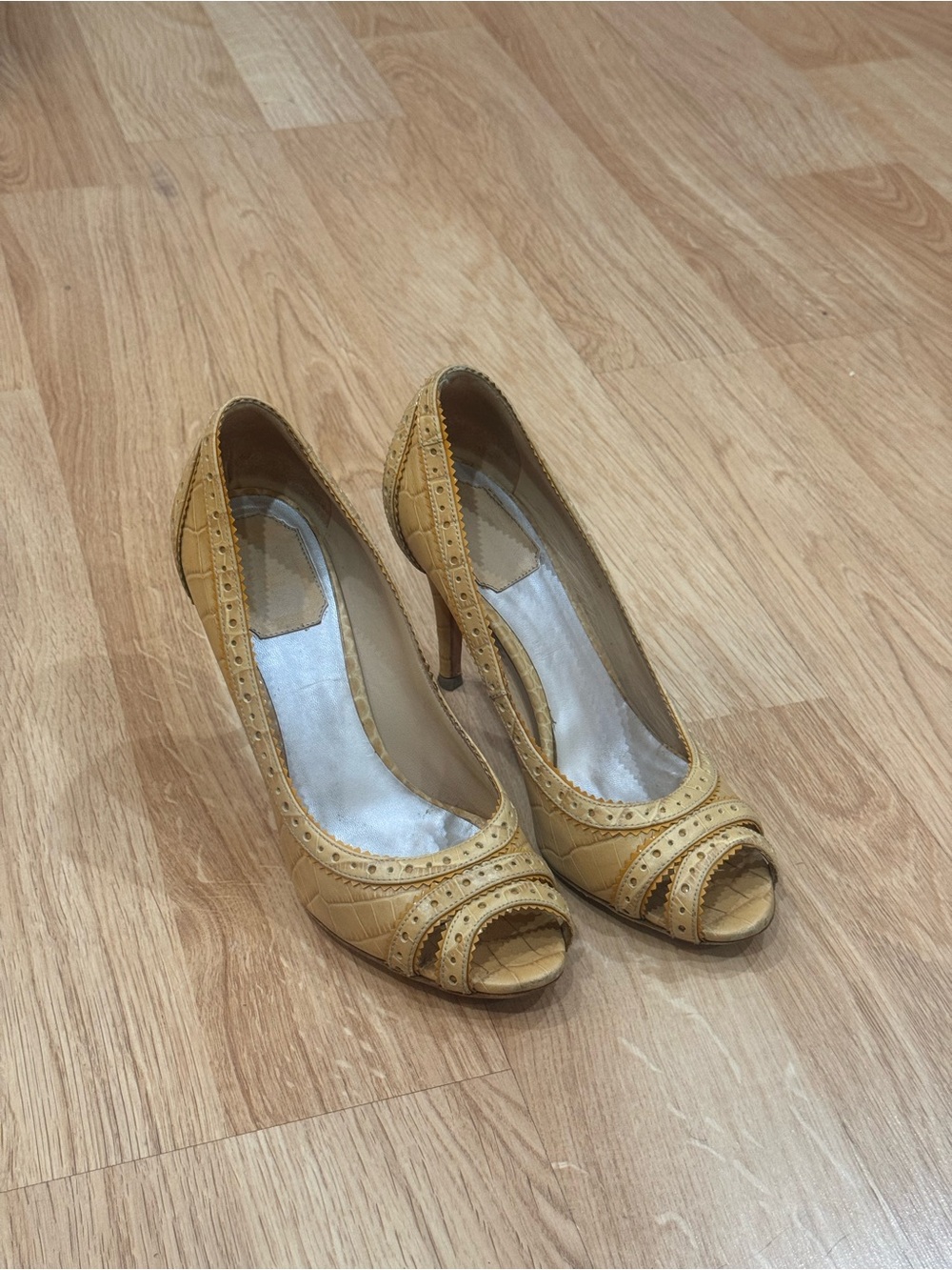 Vintage Dior Peep Toe Heels – Size 38.5 – Made in Italy